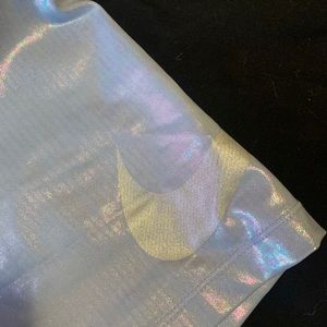 Nike Pro holographic icy blue shorts 3 inch